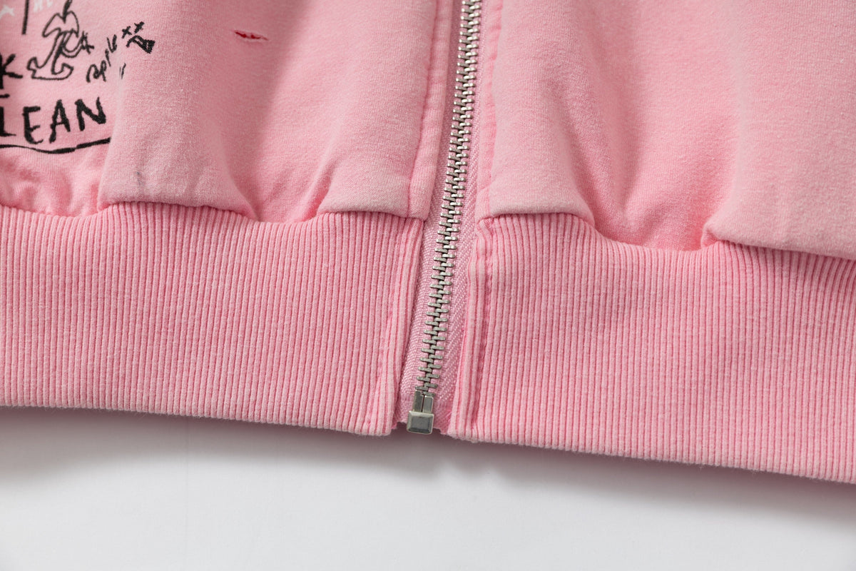 Madxmarx Gradient Graphic Zip Hoodie