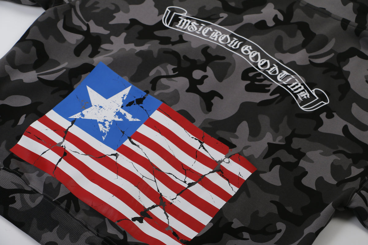 Madxmarx Camo Flag Zip-Up Hoodie