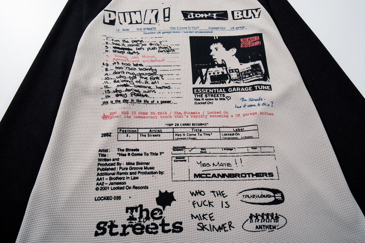 Madxmarx Punk Graphic Raglan Long Sleeve Tee