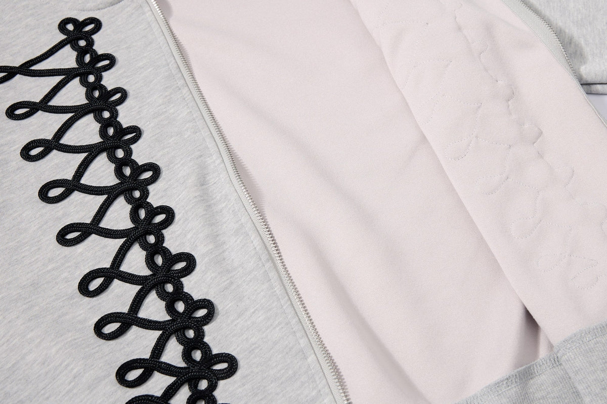 Madxmarx Braided Detail Zip-Up Hoodie