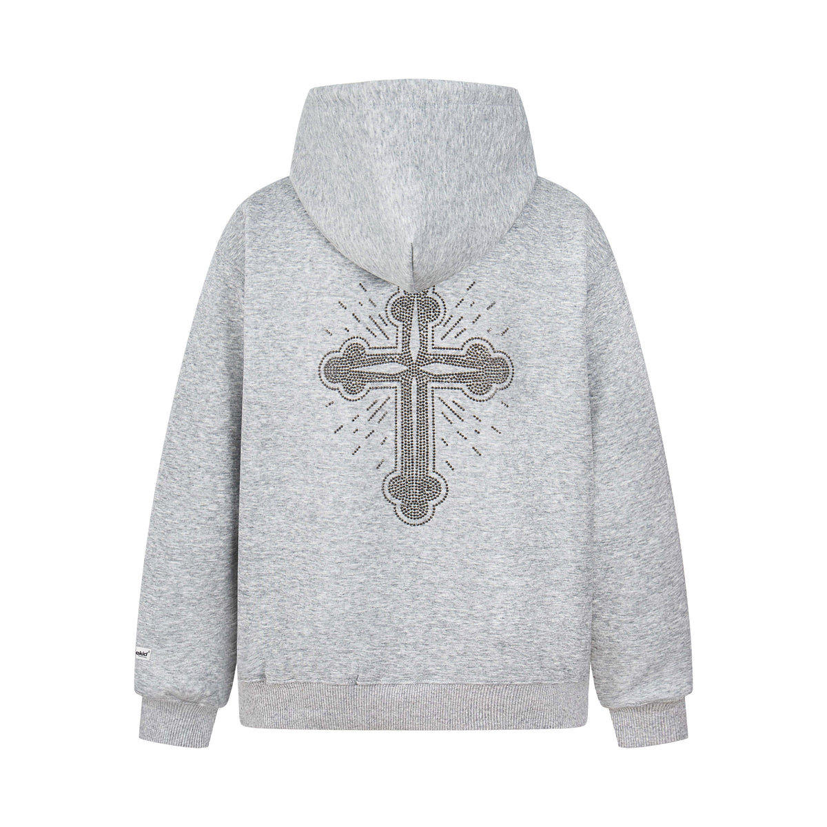 Madxmarx Rhinestone Cross Zip Hoodie
