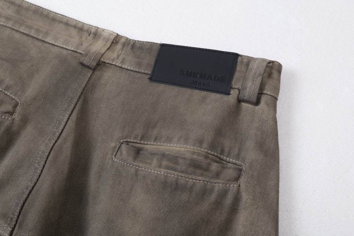 Madxmarx Washed Curved-Panel Blade Wide-Leg Jeans