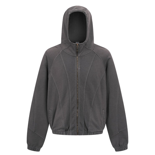 Madxmarx Kapuzenjacke mit geschwungenen Nähten und Reißverschluss - S / Grau