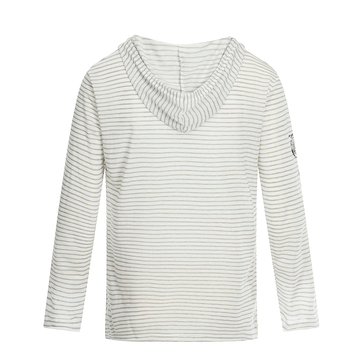 Madxmarx Striped Graphic Hooded Long Sleeve Tee