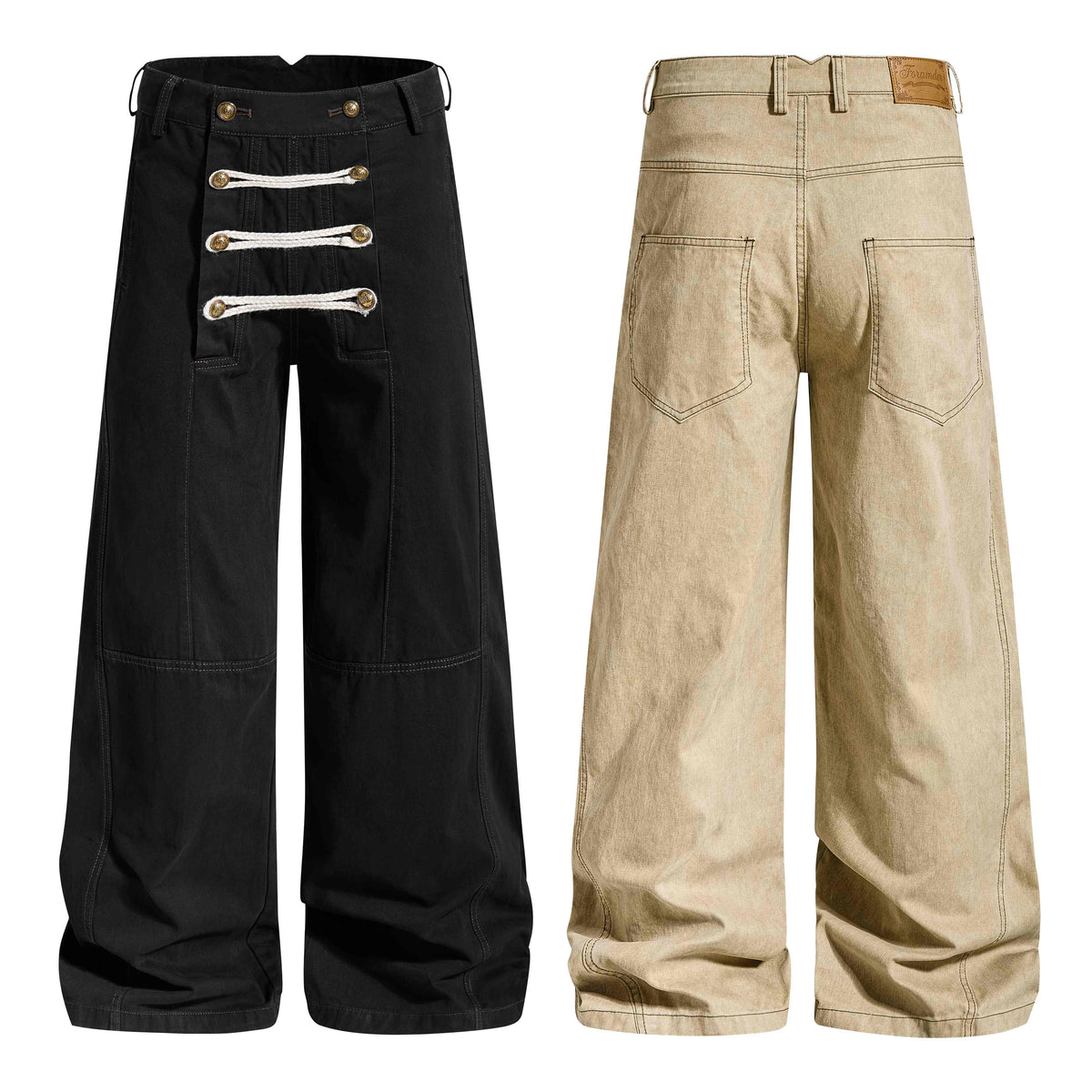 Madxmarx Military Rope Wide-Leg Pants