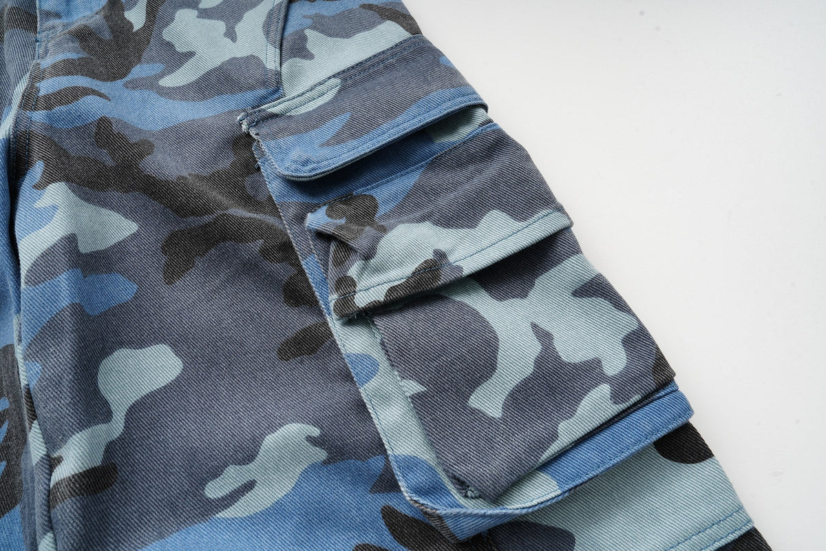 Madxmarx Blue Camo Cargo Pants