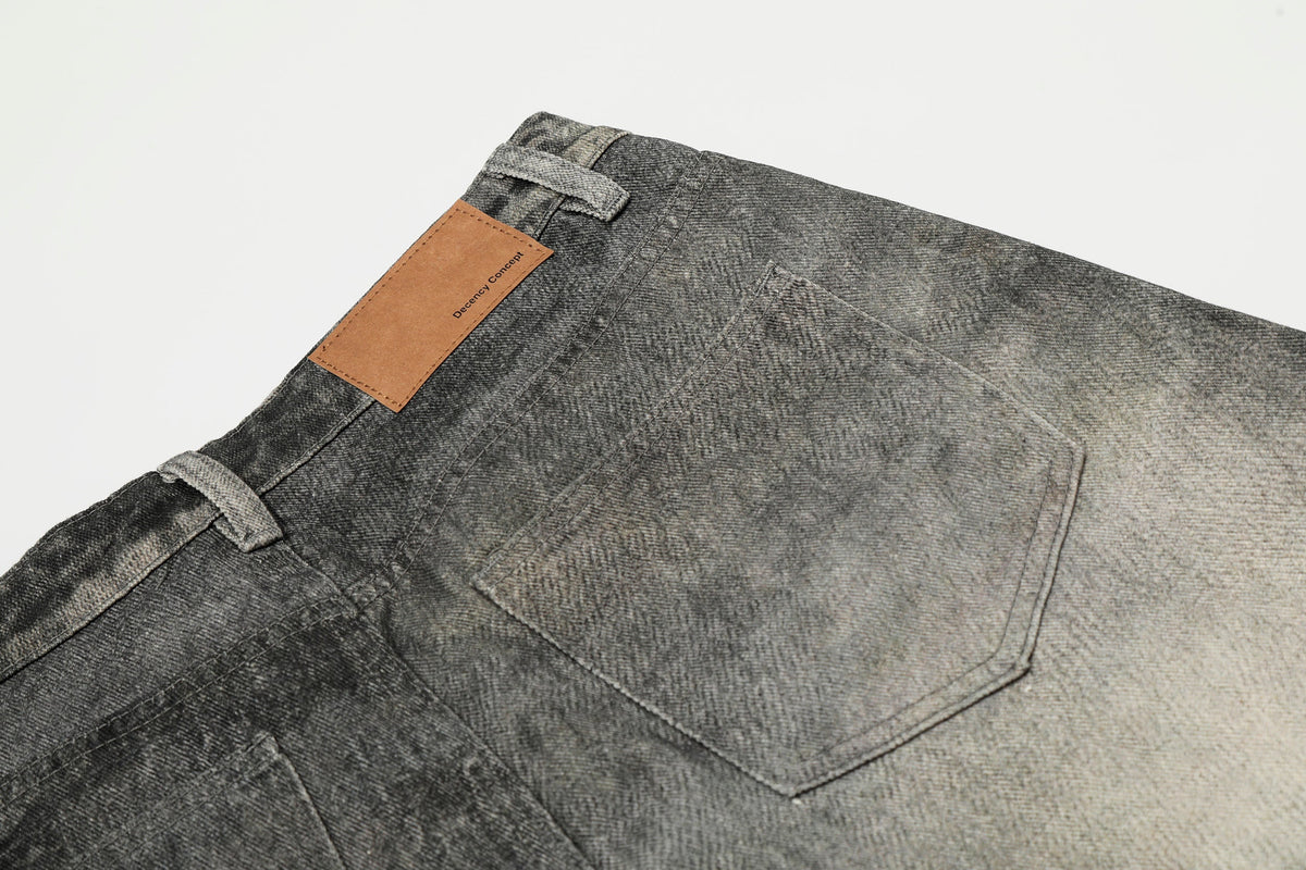 Madxmarx Washed Curved Denim Pants