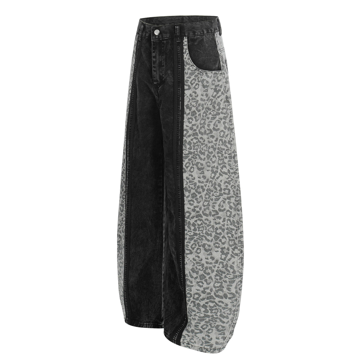 Pantalon en jean à empiècement léopard Madxmarx