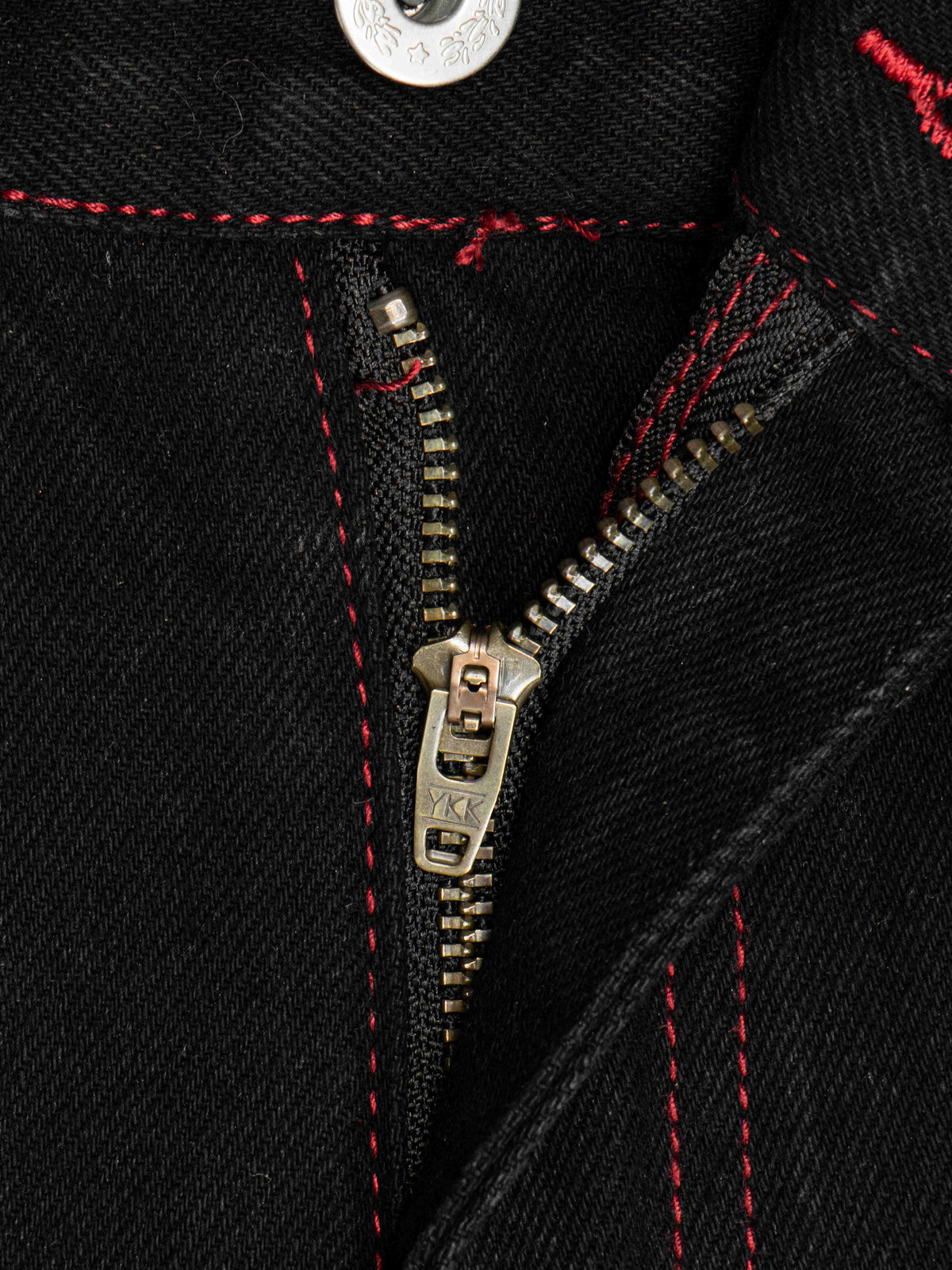 Madxmarx Red Stitch Studded Wide-Leg Jeans