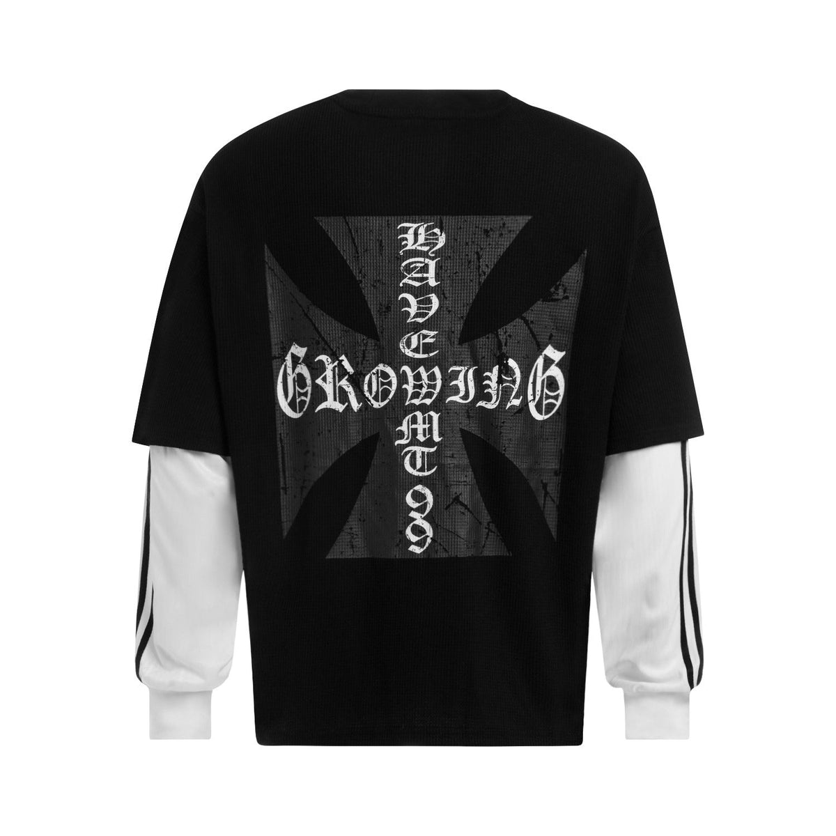 Madxmarx Layered Gothic Cross Long Sleeve Tee