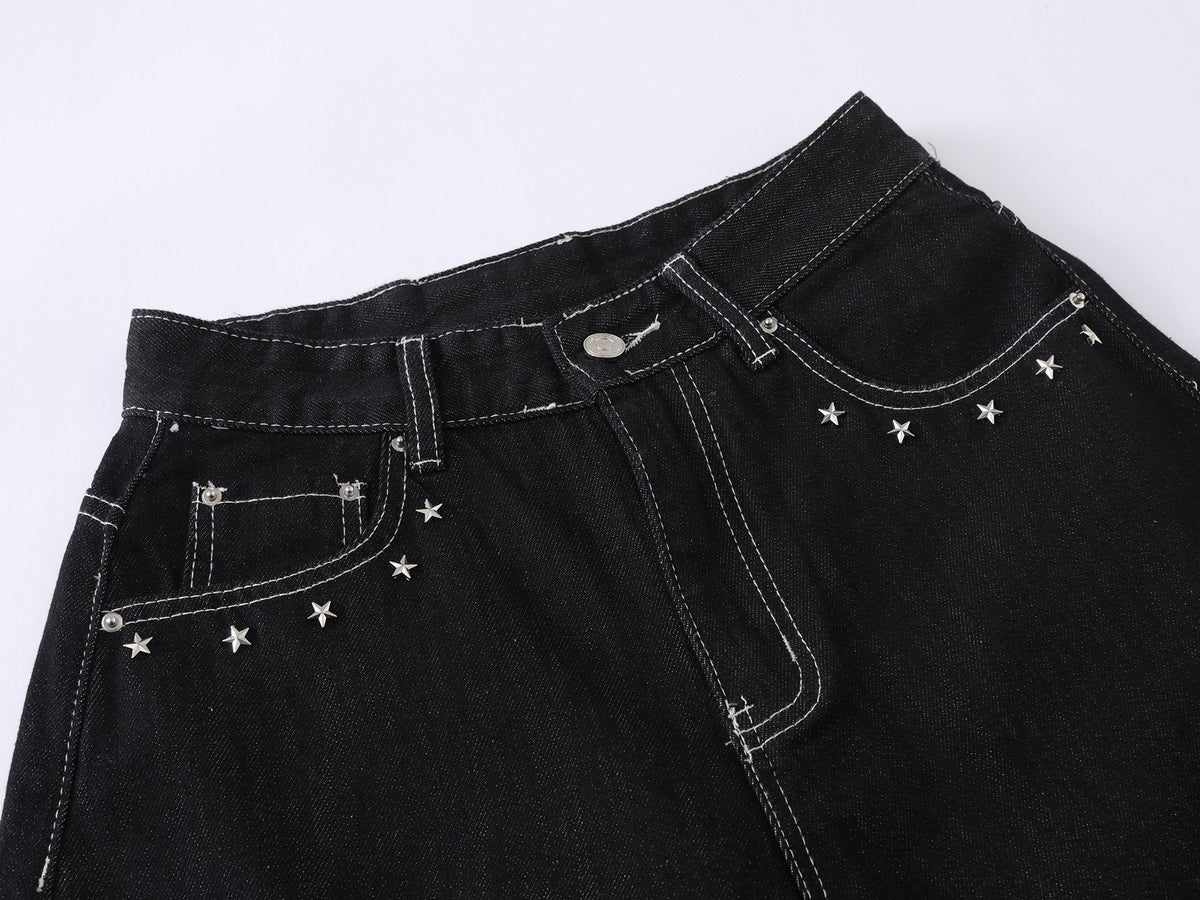 Madxmarx “Angel Wing Wide-Leg Denim Jeans”