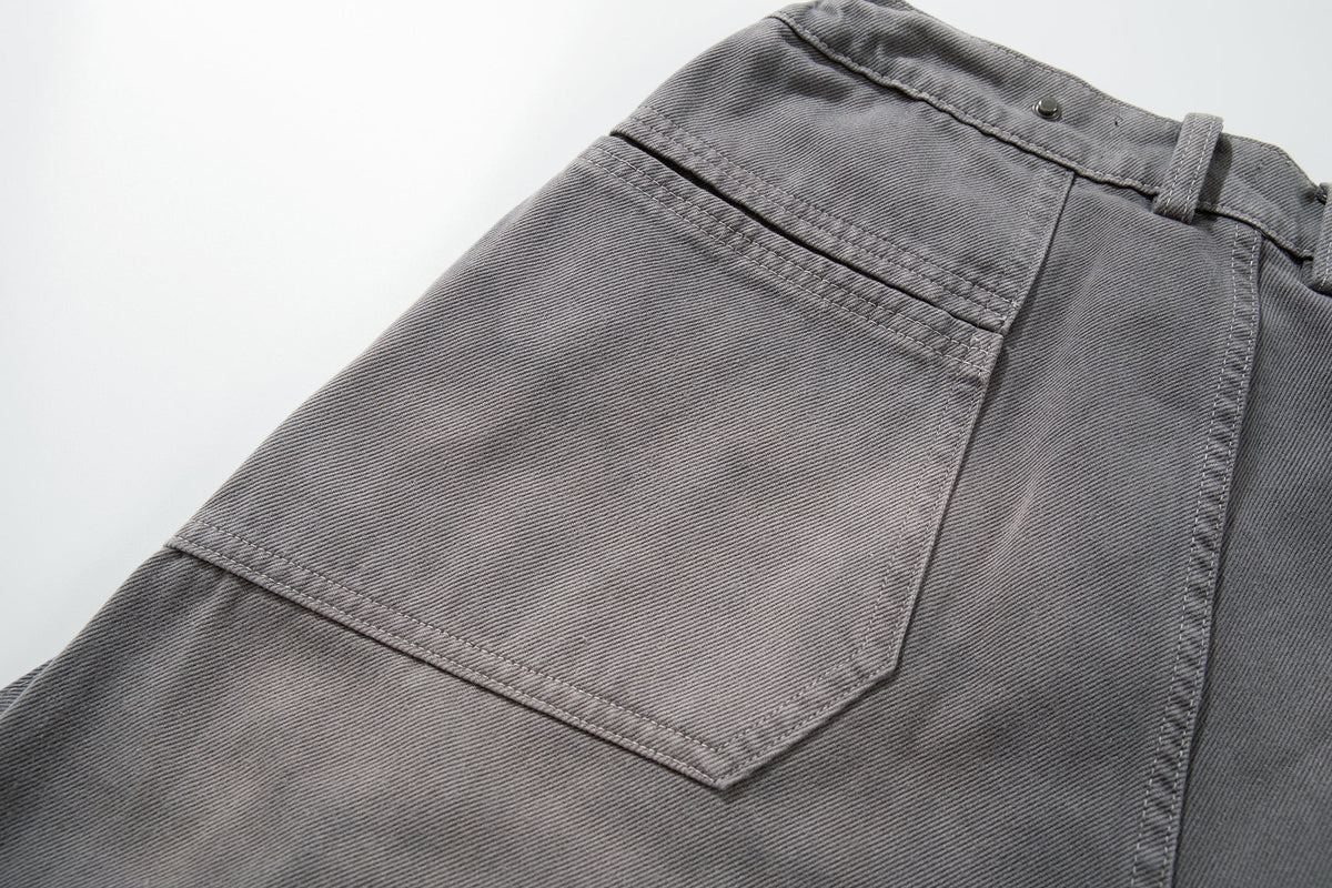 Madxmarx Strap-Detail Washed Wide-Leg Jeans