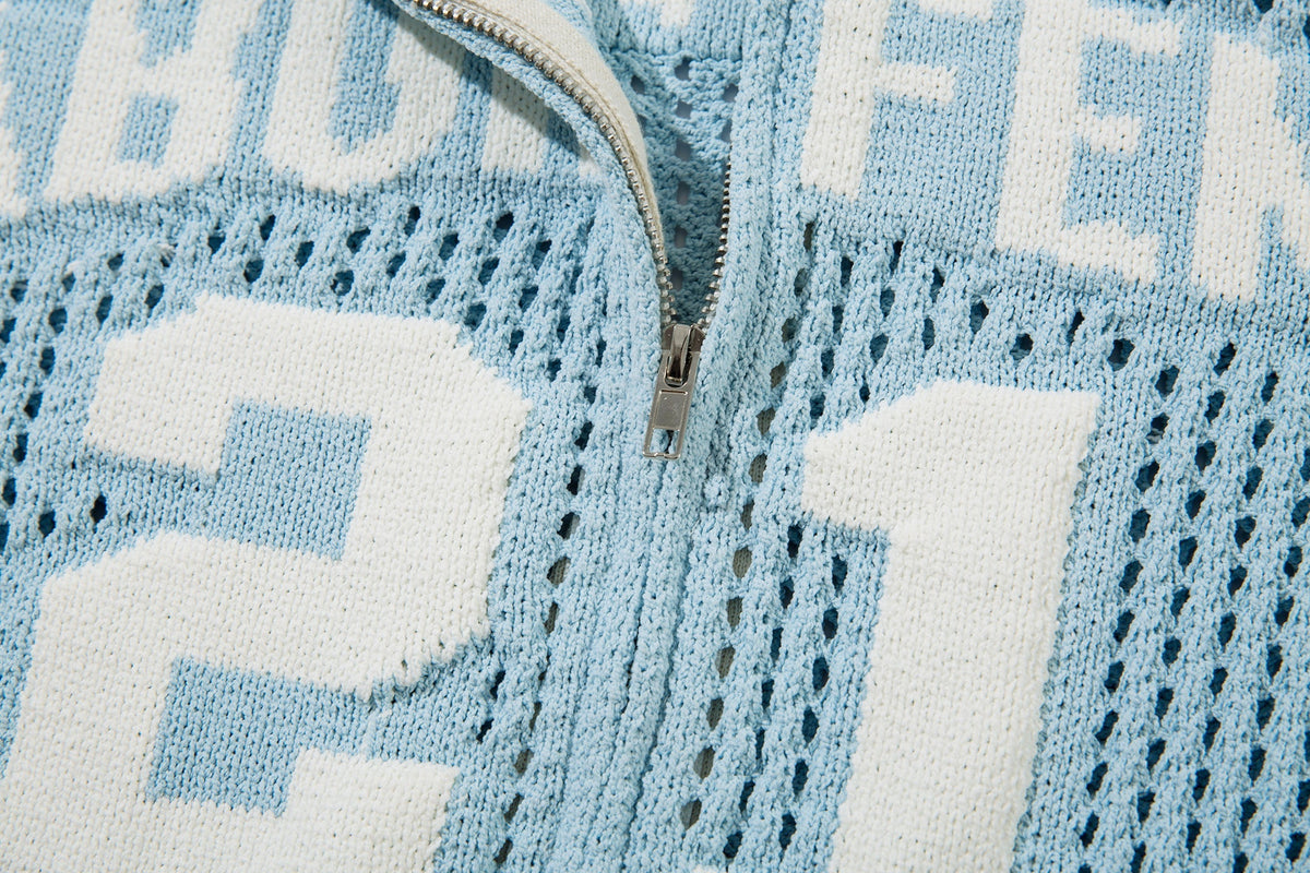 Madxmarx Mesh Varsity Knit Jacket