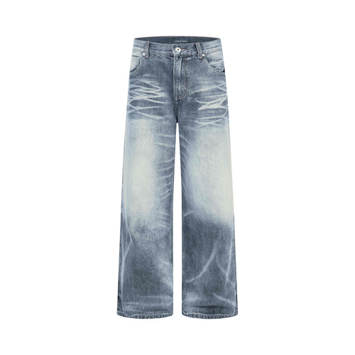 Madxmarx Vintage Faded Wide-Leg Jeans - XS / Blue