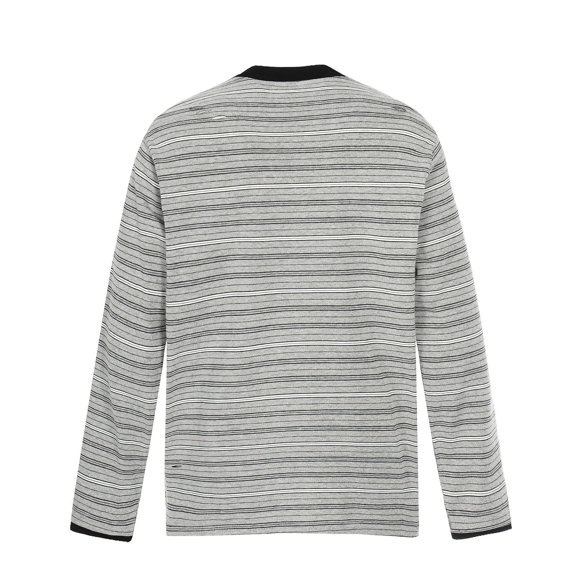 Madxmarx Striped Henley Long Sleeve Tee