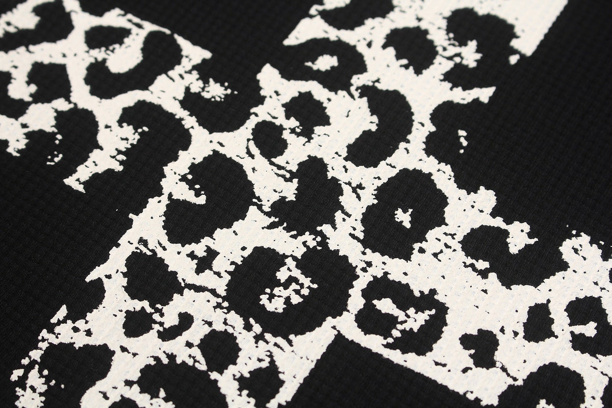 Madxmarx Leopard Cross Waffle Long Sleeve