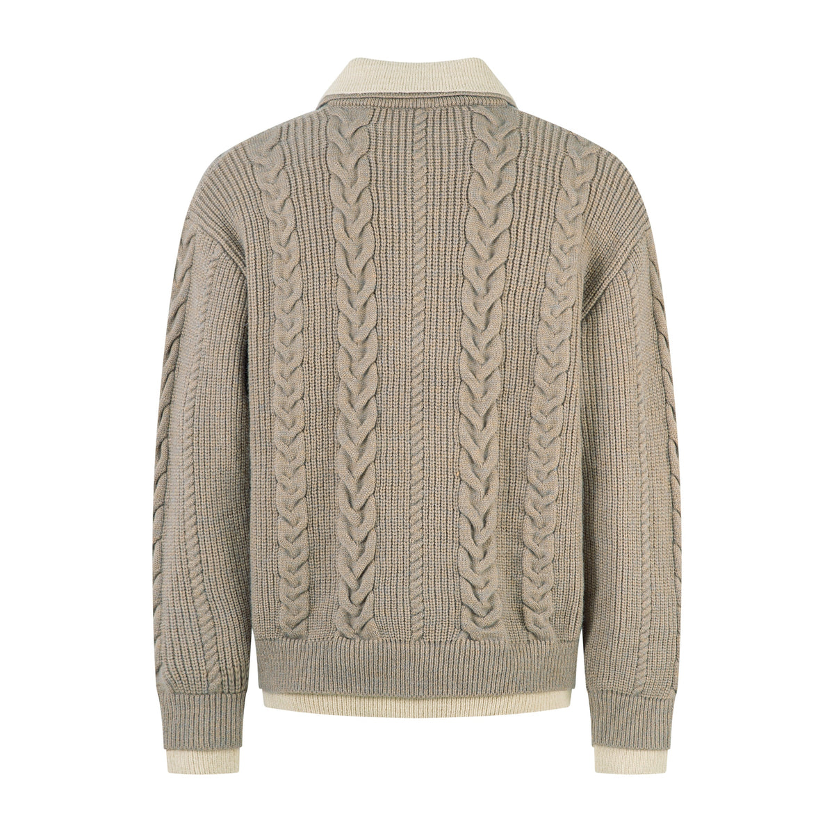 Madxmarx Vintage Cable Knit Polo Sweater