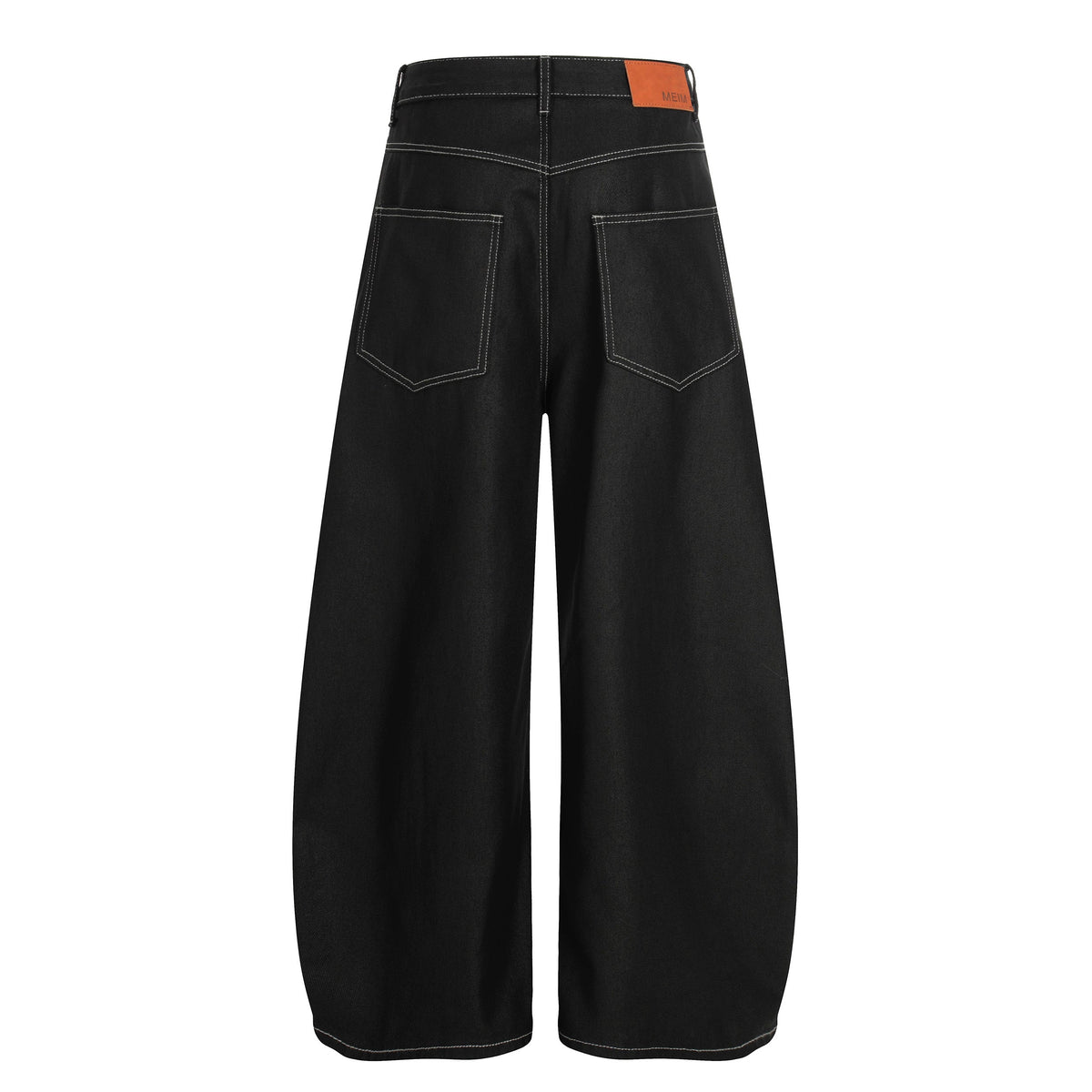 Pantalon en jean large à surpiqûres contrastantes imprimé Madxmarx