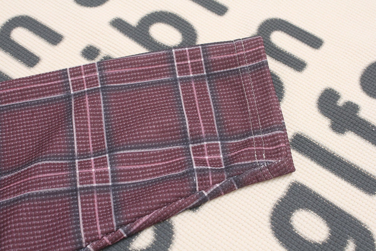 Madxmarx Plaid Sleeve Graphic Long Sleeve Tee