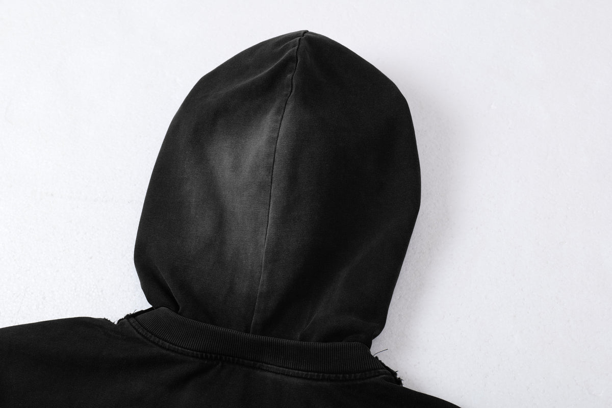 Madxmarx Destroyed Layered Graphic Hoodie Tee