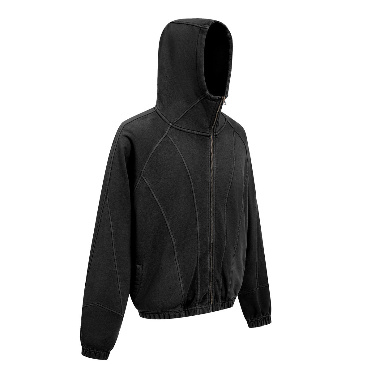 Madxmarx Curved-Seam Full-Zip Hoodie