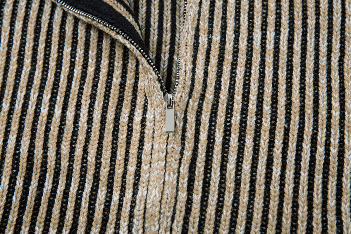 Madxmarx Striped Textured Zip Jacket