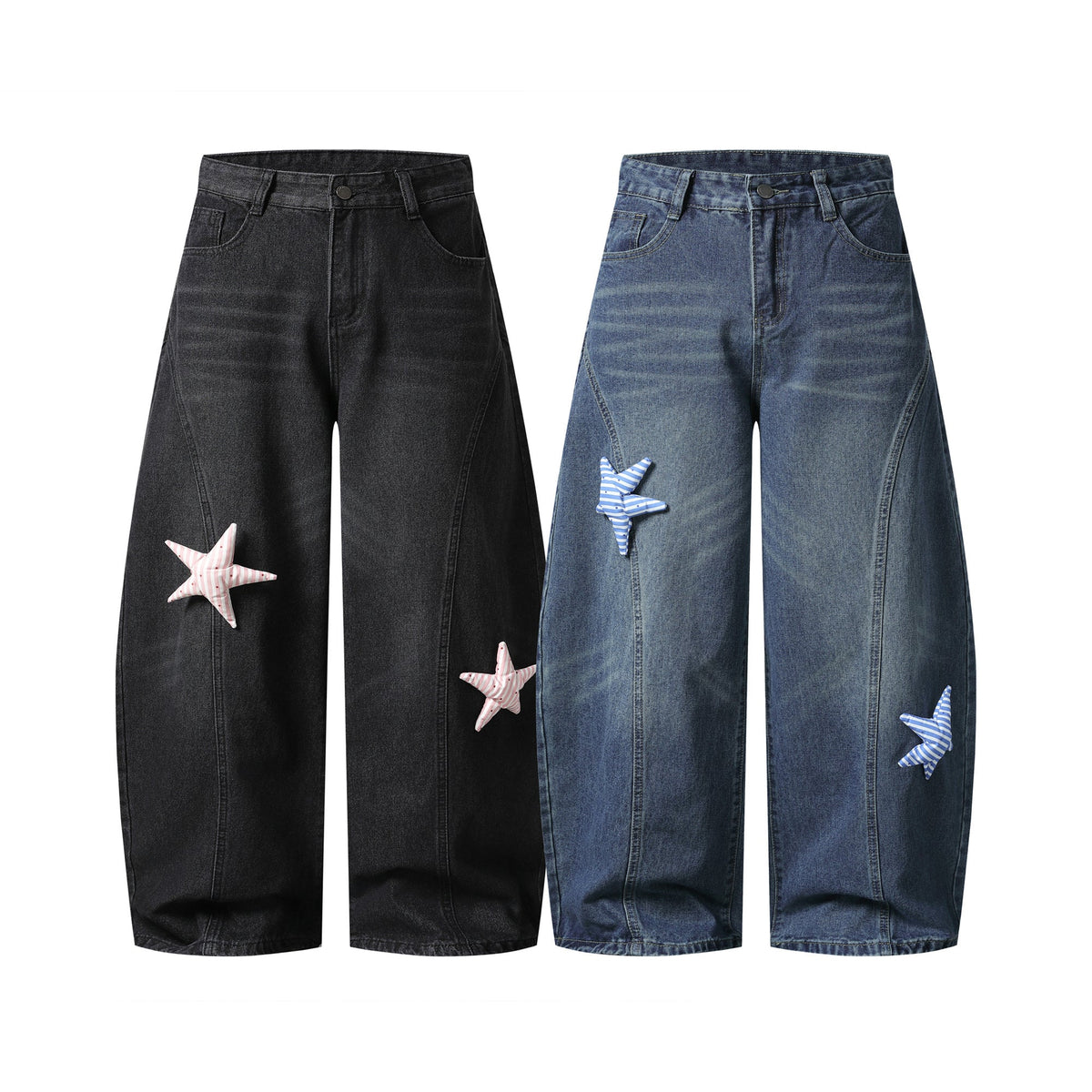 Pantalon en jean à patch étoile Madxmarx
