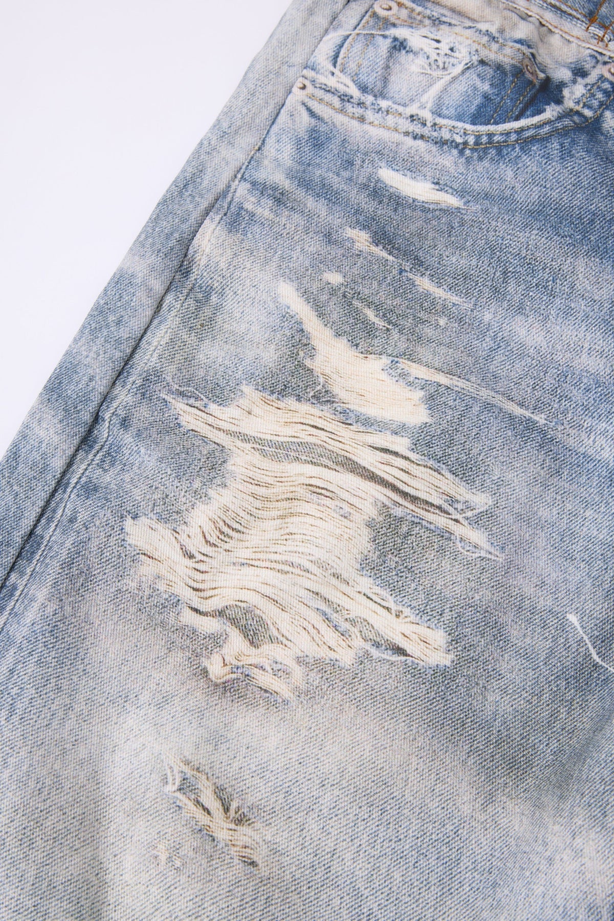 Madxmarx Layered Waist Distressed Jeans