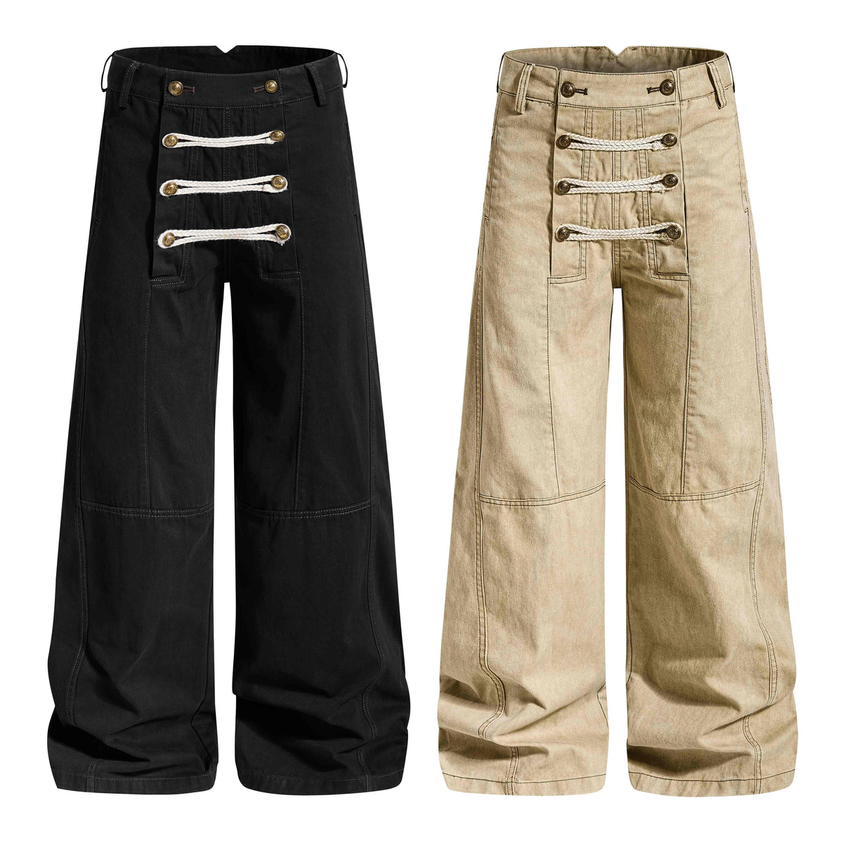 Madxmarx Military Rope Wide-Leg Pants
