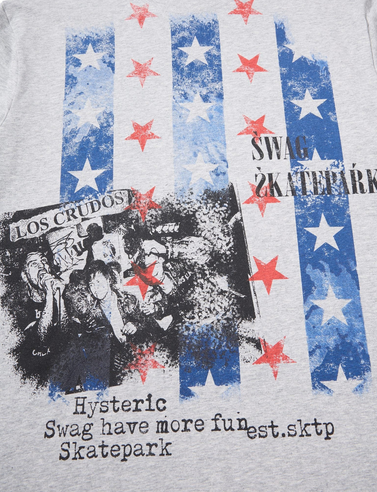 Madxmarx Distressed Star Collage Long Sleeve Tee