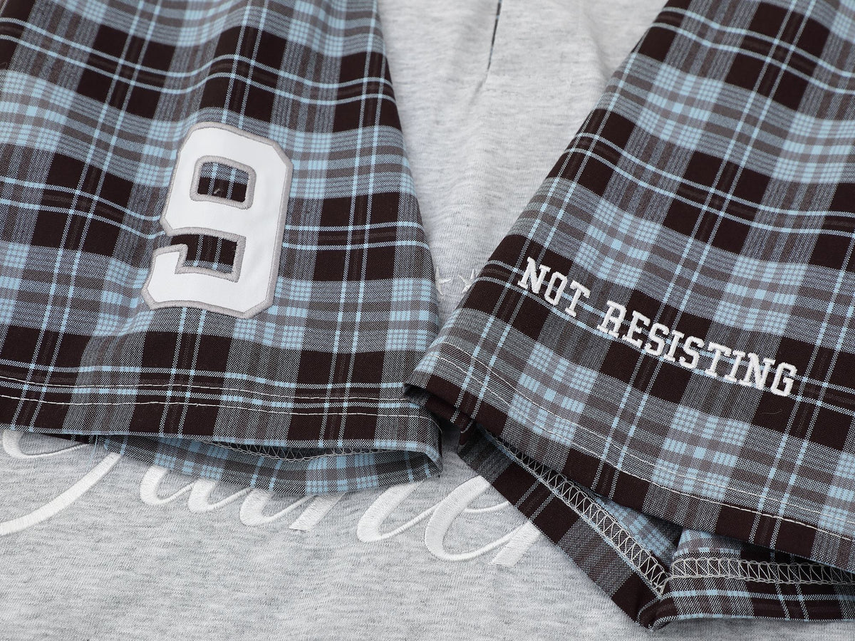 Madxmarx Plaid Sleeve Polo Shirt
