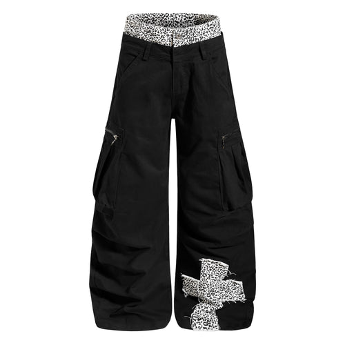 Pantalon utilitaire à motif léopard Madxmarx - TP / Noir