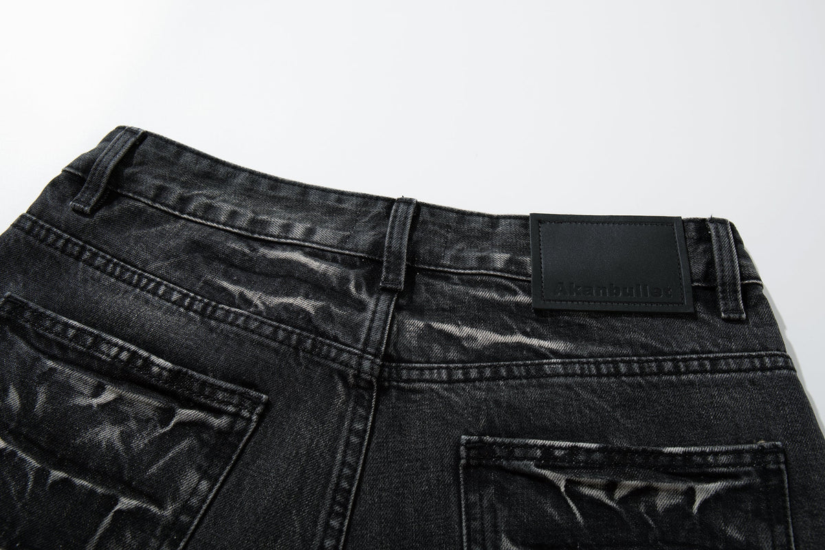 Madxmarx Cracked-Wash Wide-Leg Denim
