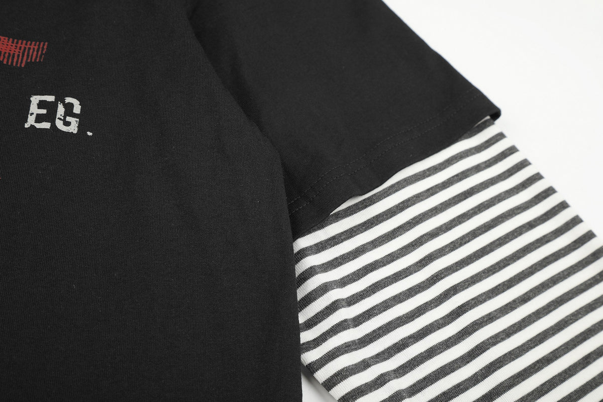 Madxmarx Layered Striped Long Sleeve T-Shirt
