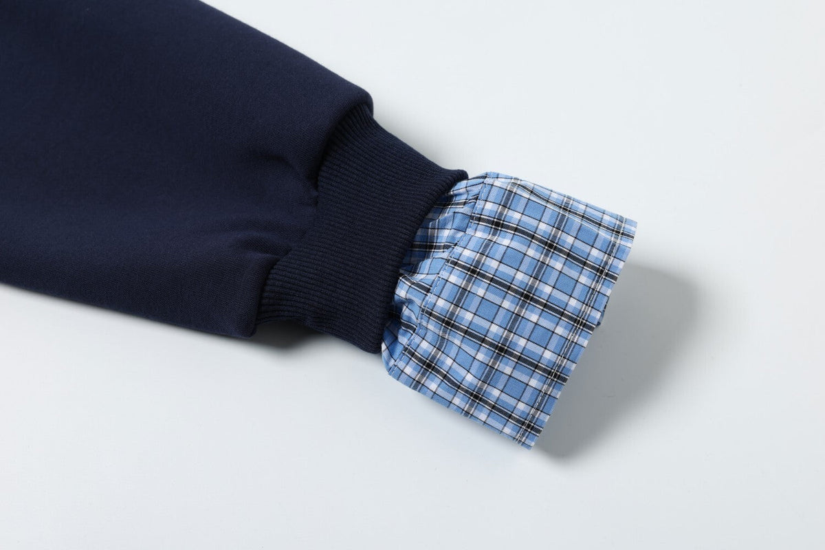 Madxmarx Layered Collar Half-Zip Pullover