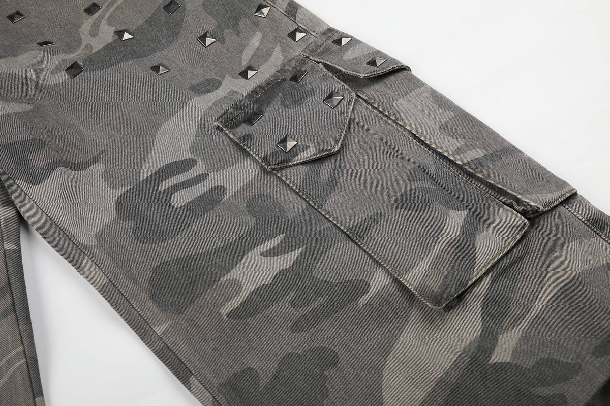Madxmarx Studded Camo Cargo Pants