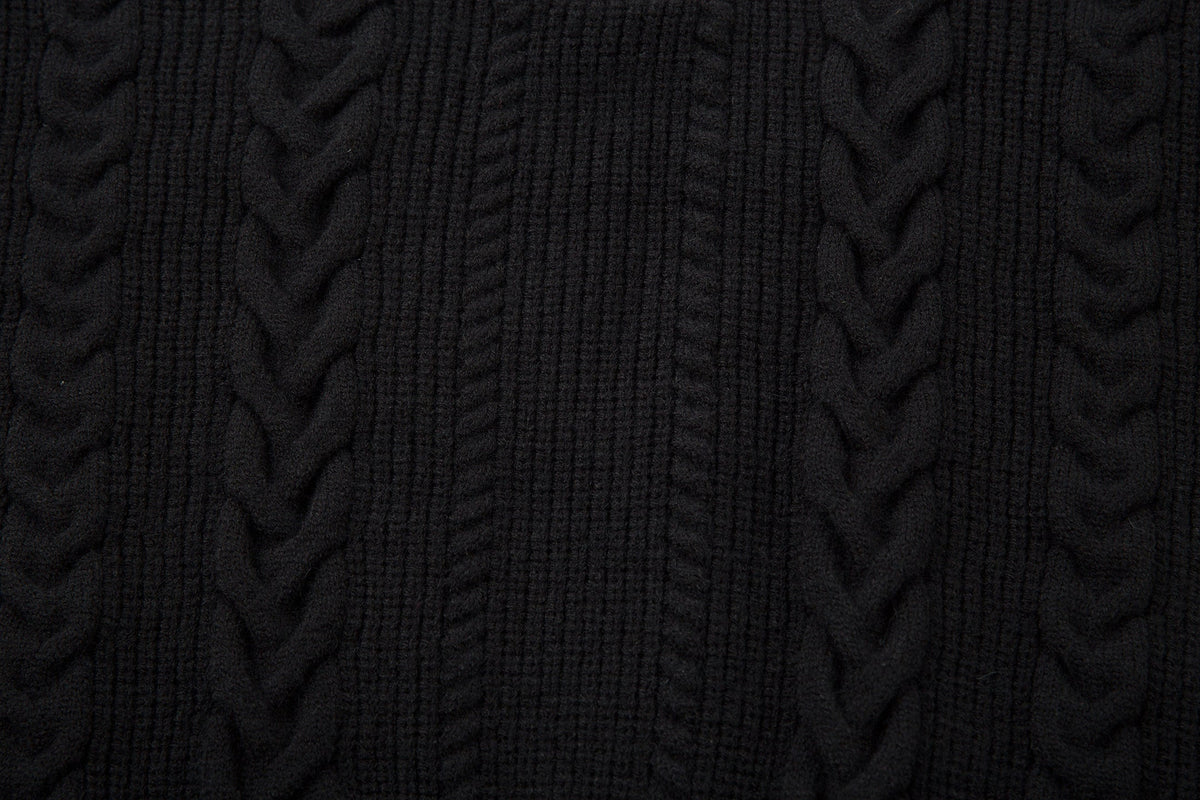 Madxmarx Vintage Cable Knit Polo Sweater