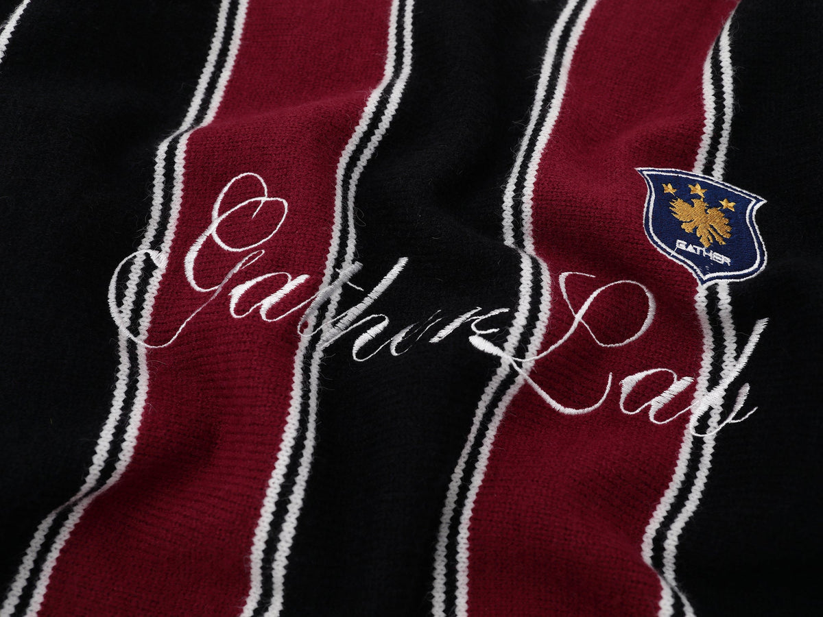 Madxmarx Collegiate Stripe Knit Sweater