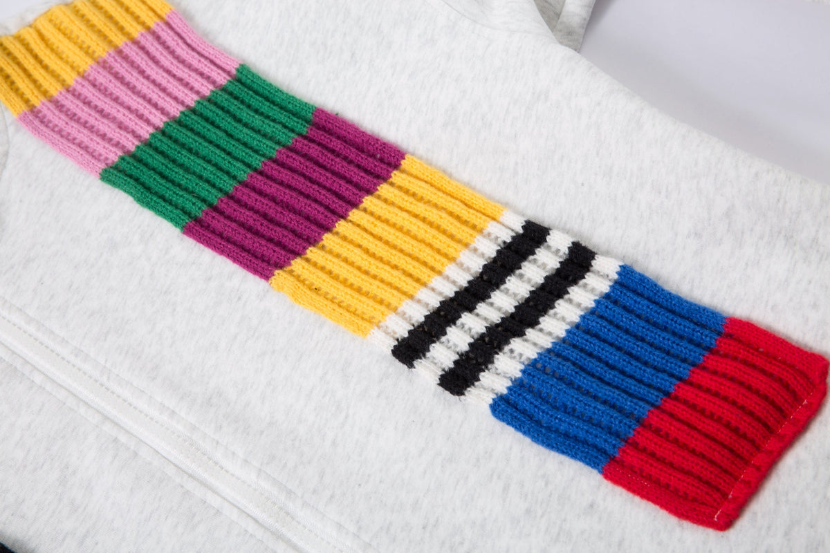 Madxmarx Color-Block Scarf Hooded Zip Jacket