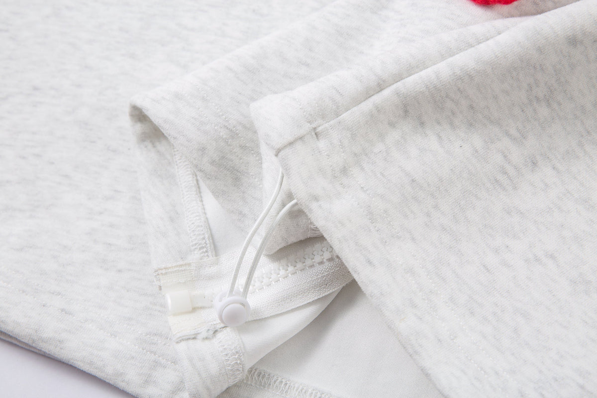 Madxmarx Color-Block Scarf Hooded Zip Jacket