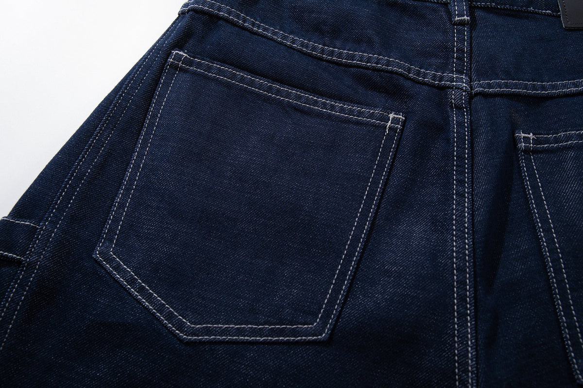 Madxmarx Utility Cuffed Wide-Leg Denim
