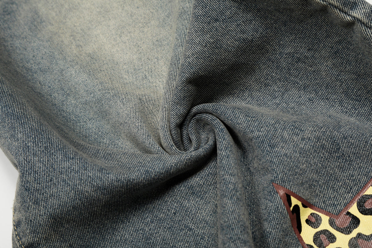 Jeans larges à motif léopard Madxmarx Star