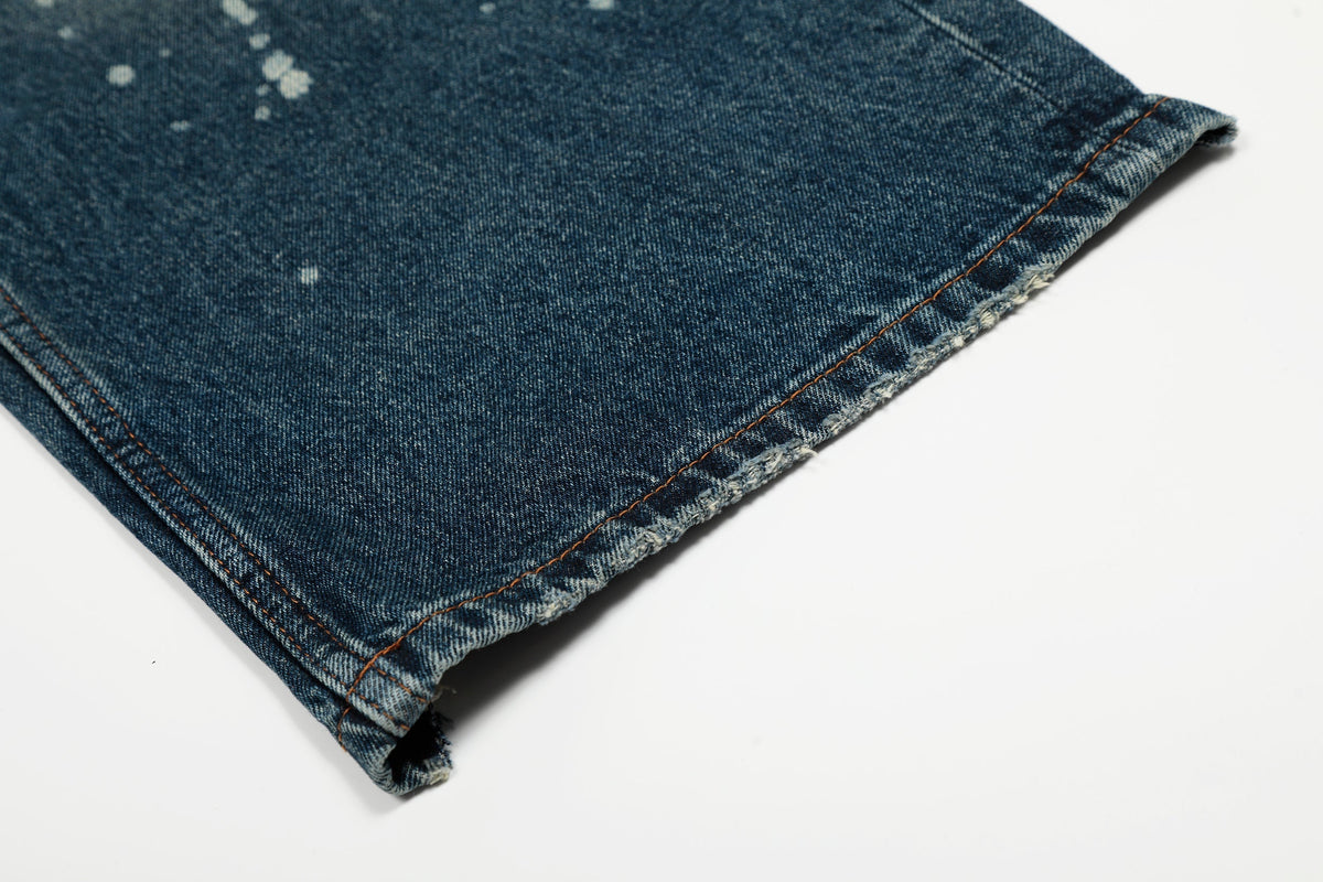 Madxmarx Vintage-Waschung Wide-Leg-Jeans