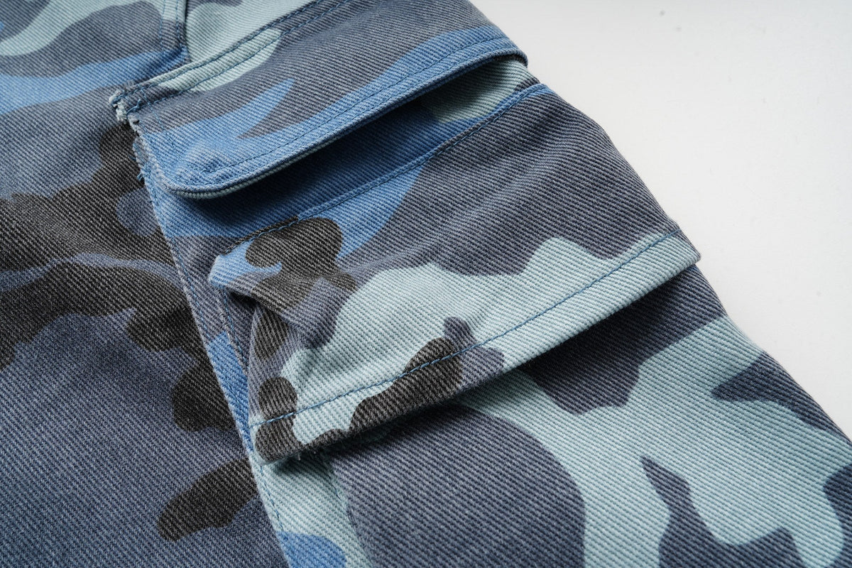 Madxmarx Blue Camo Cargo Pants