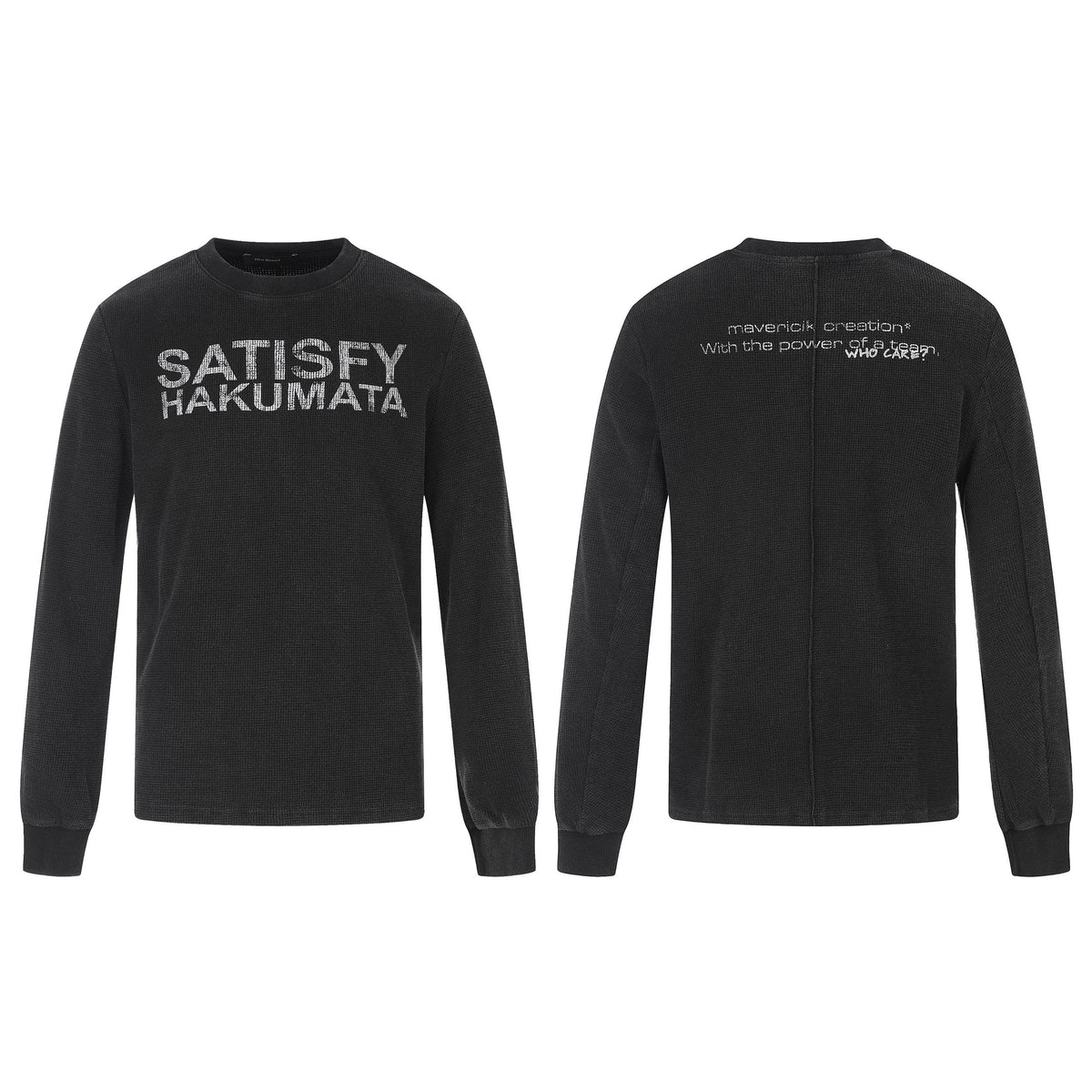 Madxmarx Waffle Knit Graphic Long Sleeve Tee