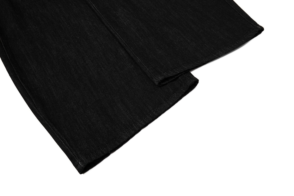 Madxmarx Nietenkette-Hose mit weitem Bein aus Denim
