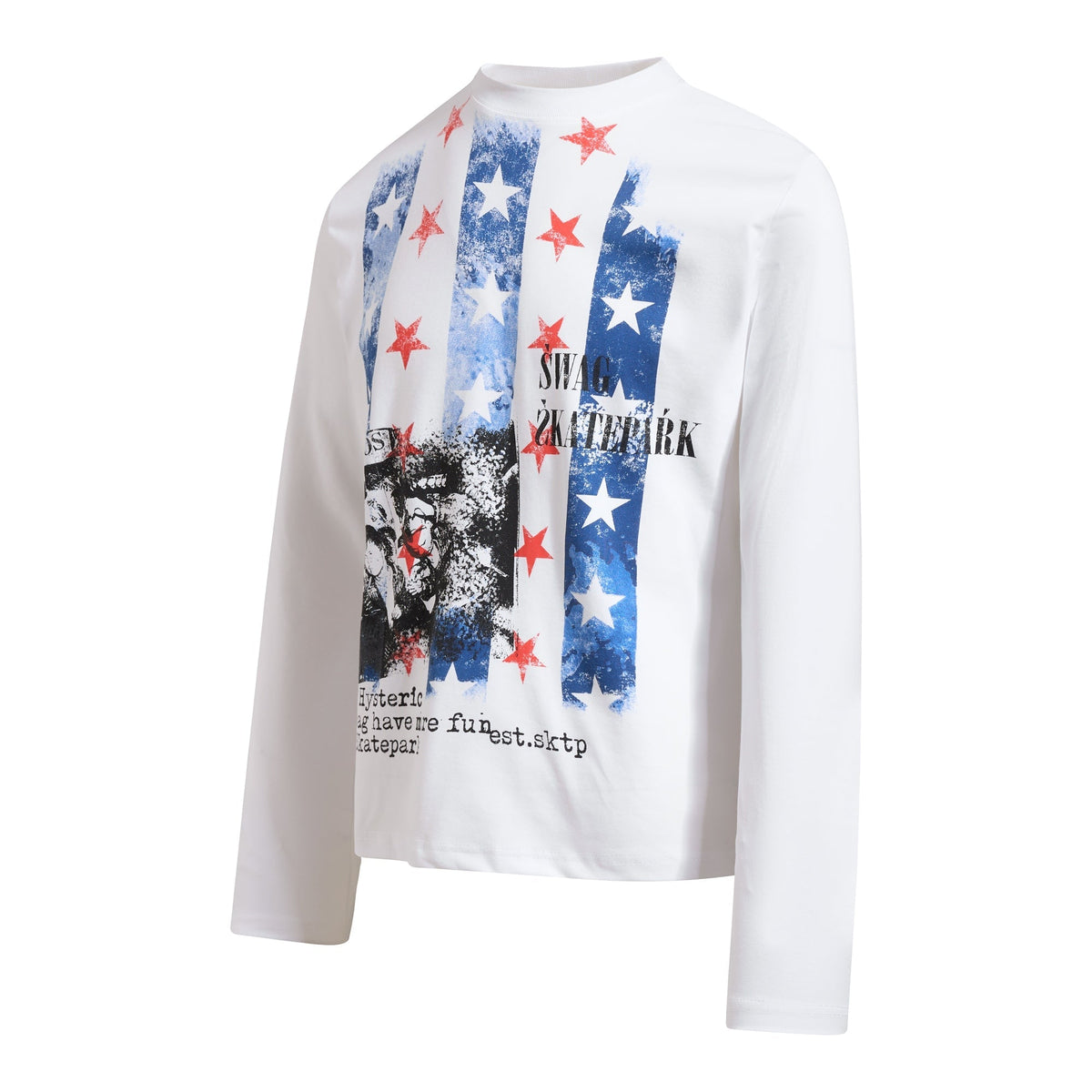 Madxmarx Distressed Star Collage Long Sleeve Tee