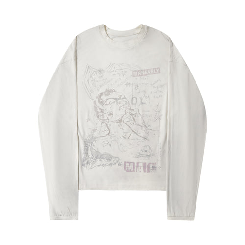 Madxmarx Chaos Sketch Long Sleeve Tee - M / White