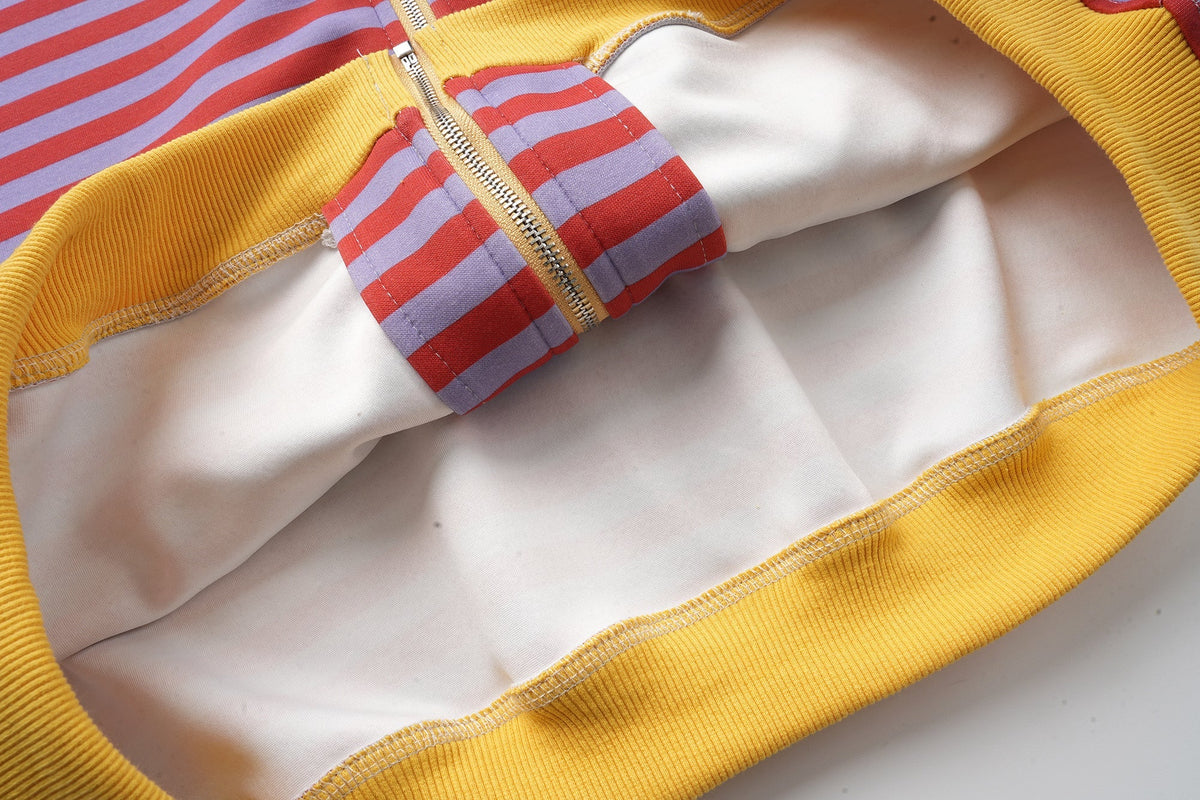 Madxmarx Striped Zip-Up Hoodie