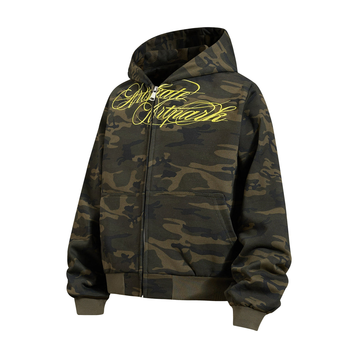 Madxmarx Script Graphic Zip-Up Hoodie
